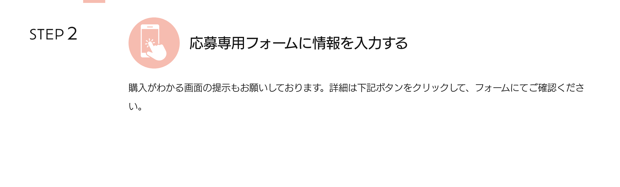 応募専用フォームに情報を入力する